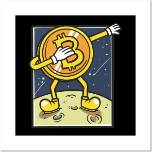Bitcoin Dabbing Cryptocurrency Funny Crypto Design Posters and Art